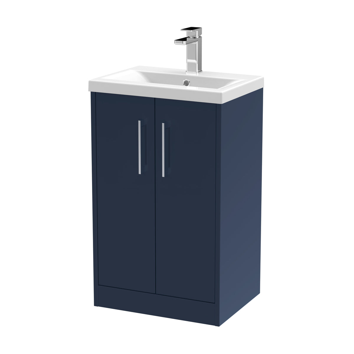 Hudson Reed Juno 500mm 2 Door Floor Standing Vanity Unit With Mid-Edge Basin