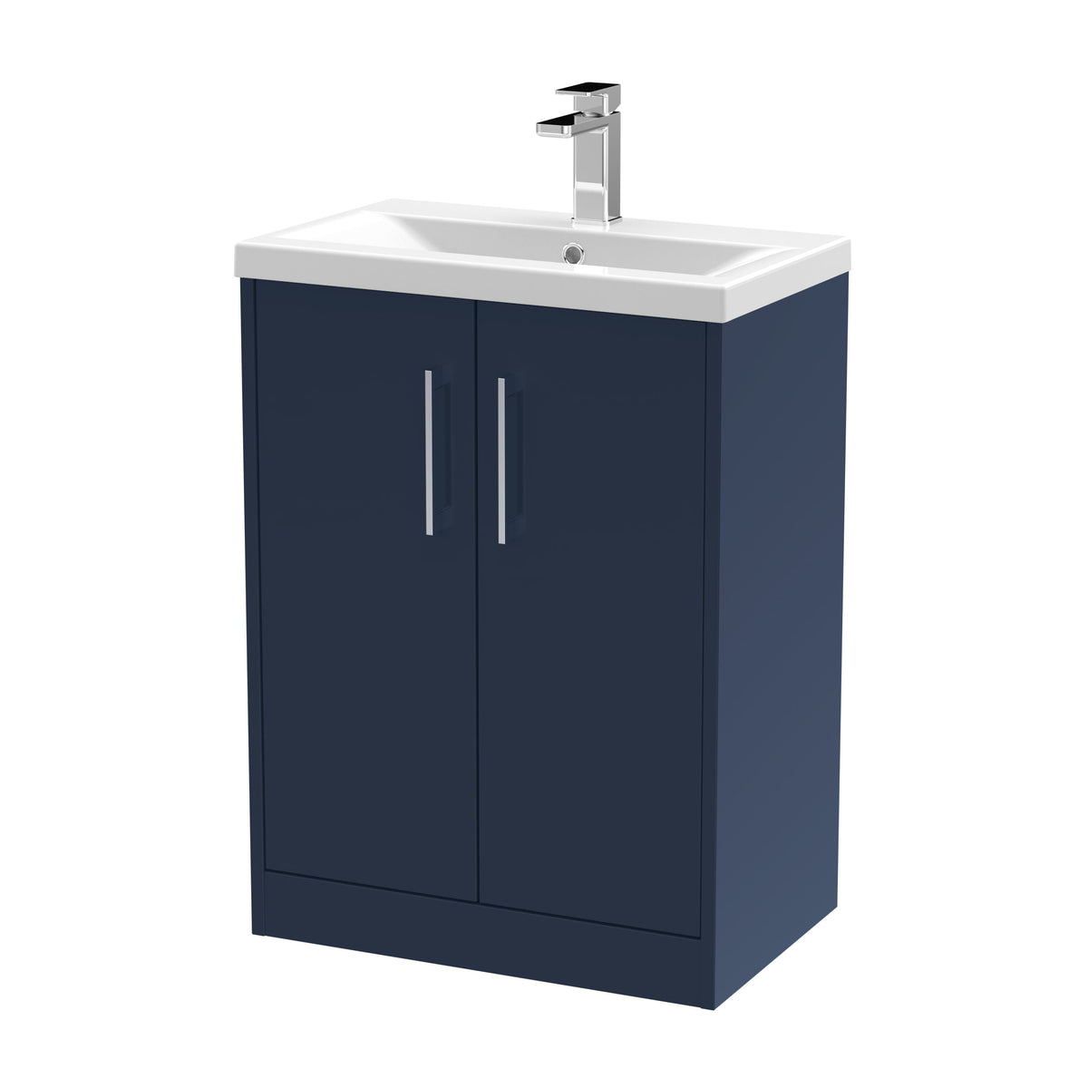Hudson Reed Juno 600mm 2 Door Floor Standing Vanity Unit With Mid-Edge Basin