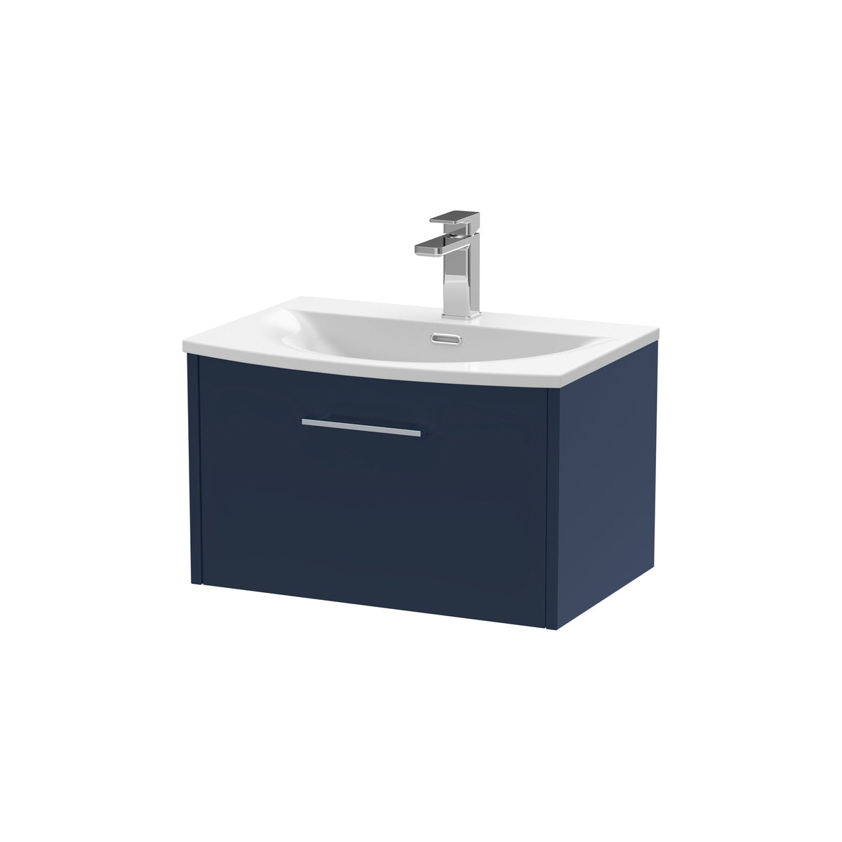 Hudson Reed Juno 600mm 1 Drawer Wall Hung Vanity Unit With U-Shaped Curved Basin