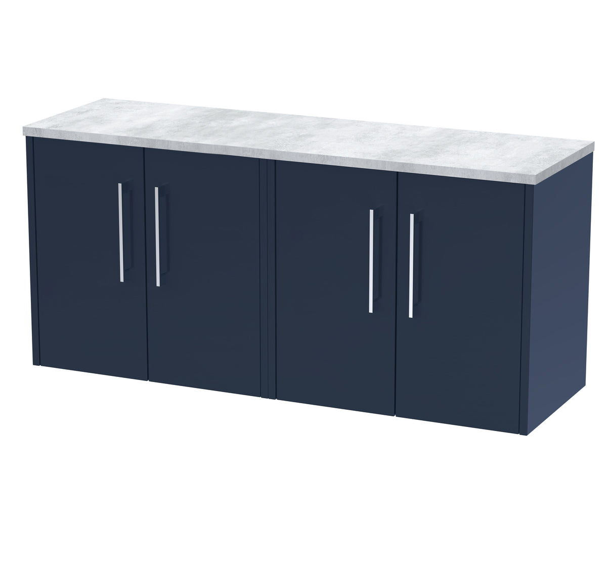 Hudson Reed Juno 1205mm 4 Door Contemporary Wall Hung Vanity Unit With Bellato Grey Worktop