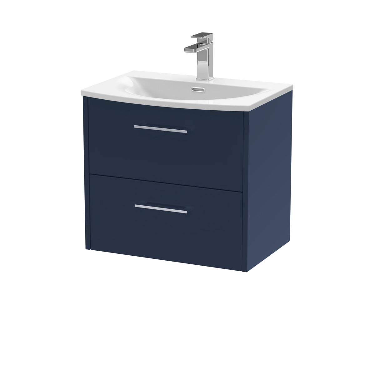 Hudson Reed Juno 600mm 2 Drawer Wall Hung Vanity Unit With U-Shaped Curved Basin