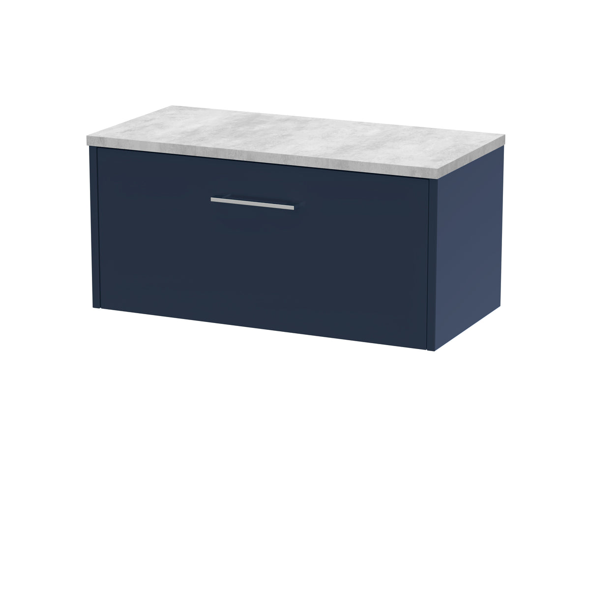 Hudson Reed Juno 800mm 1 Drawer Wall Hung Vanity Unit With Bellato Grey Worktop