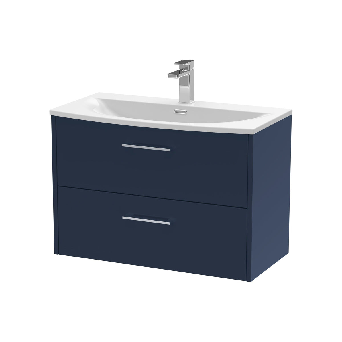 Hudson Reed Juno 800mm 2 Drawer Wall Hung Vanity Unit With U-Shaped Curved Basin