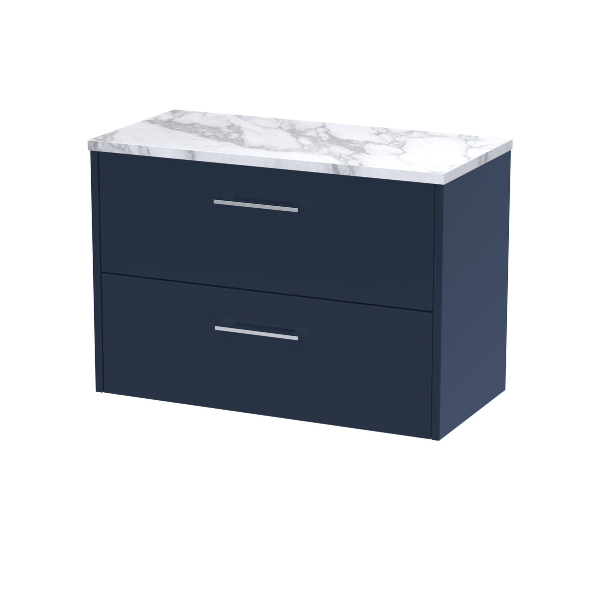 Hudson Reed Juno 800mm 2 Drawer Wall Hung Vanity Unit With Carrara Laminate Worktop