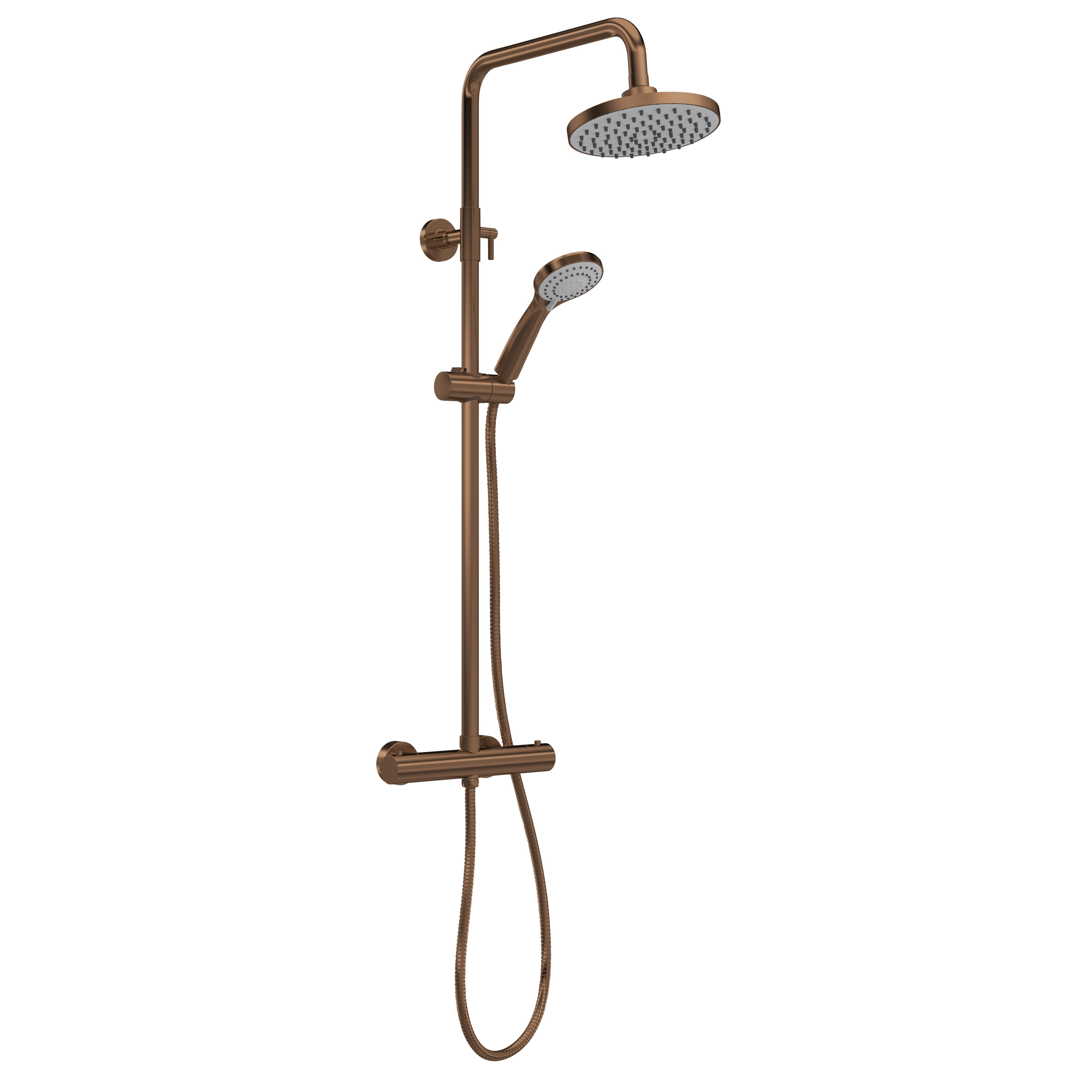 nuie Brushed Bronze Dual Thermostatic Bar Shower Valve