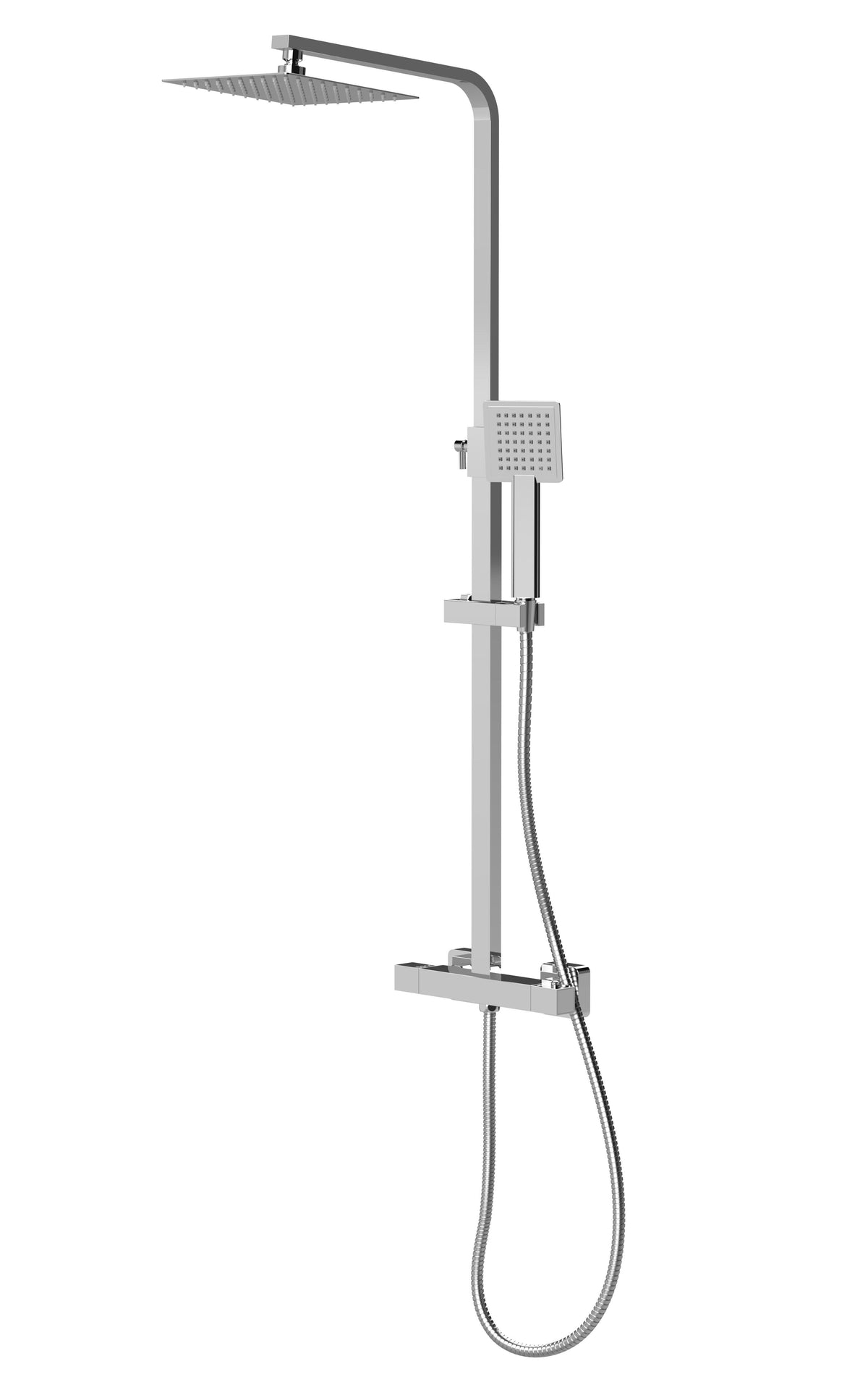 Modern Chrome L-Shaped Shower Bath Package