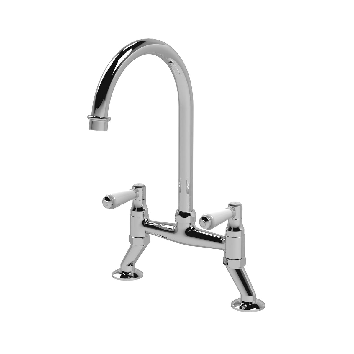 Nuie Bridge 2 Tap Hole Mixer Kitchen Tap Lever Handles