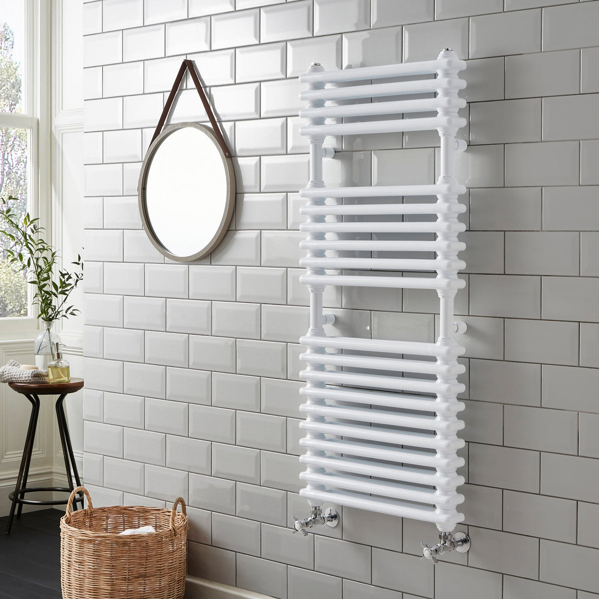 Kolumn Dual Column 1140 x 500 Towel Radiator White - KOL1140-500WT - KOL1140-500WT 1