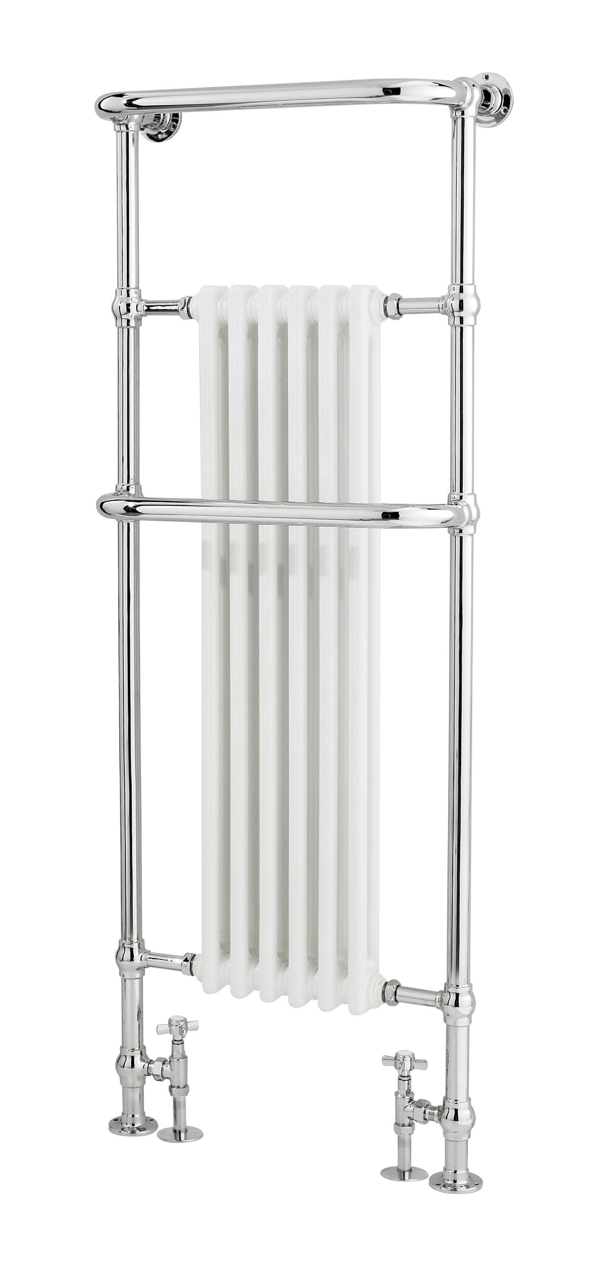 Old London Brampton Chrome / White 1500mm x 575mm Vertical Towel Rail