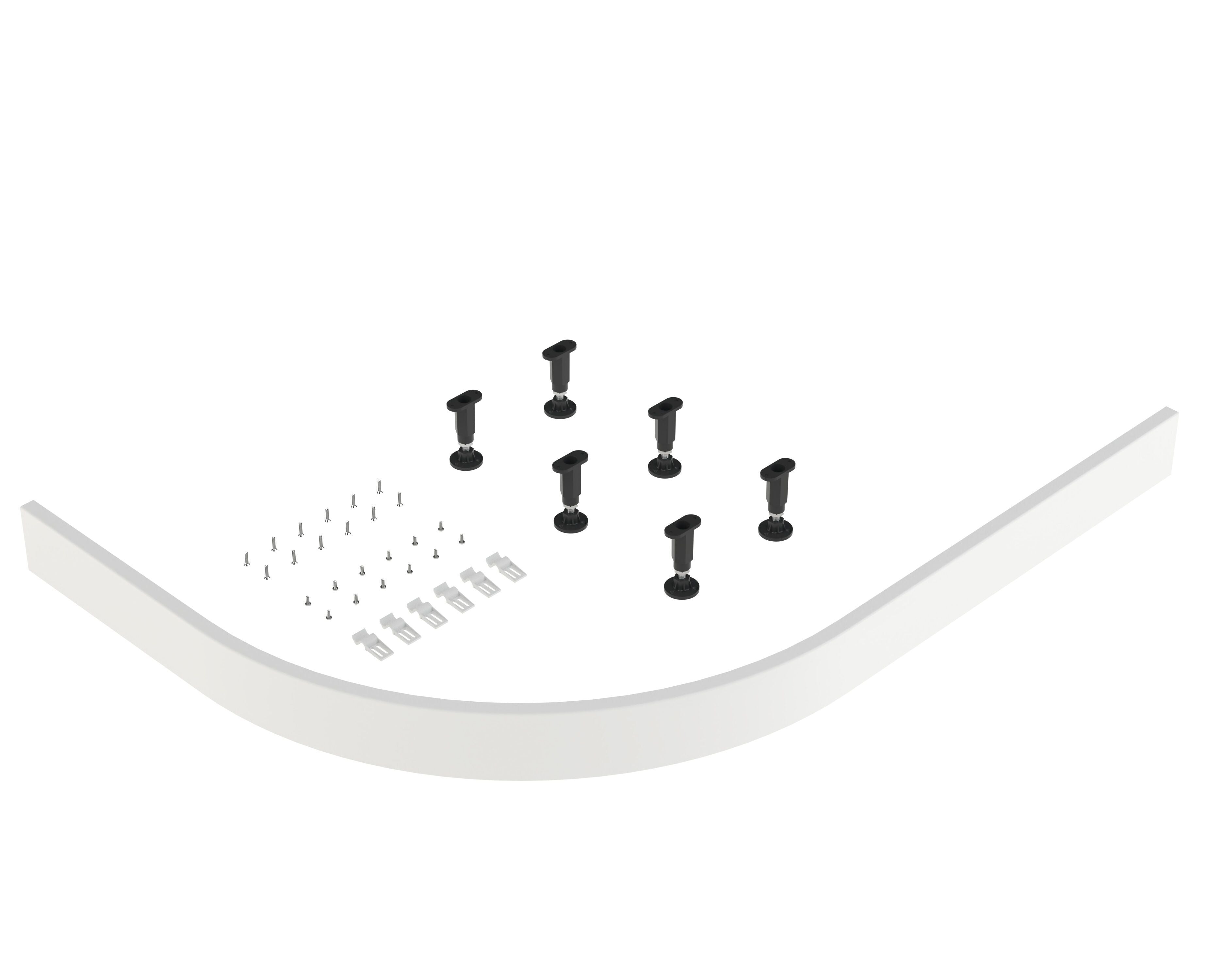 900mm White Curved Leg Set & Plinth Kit