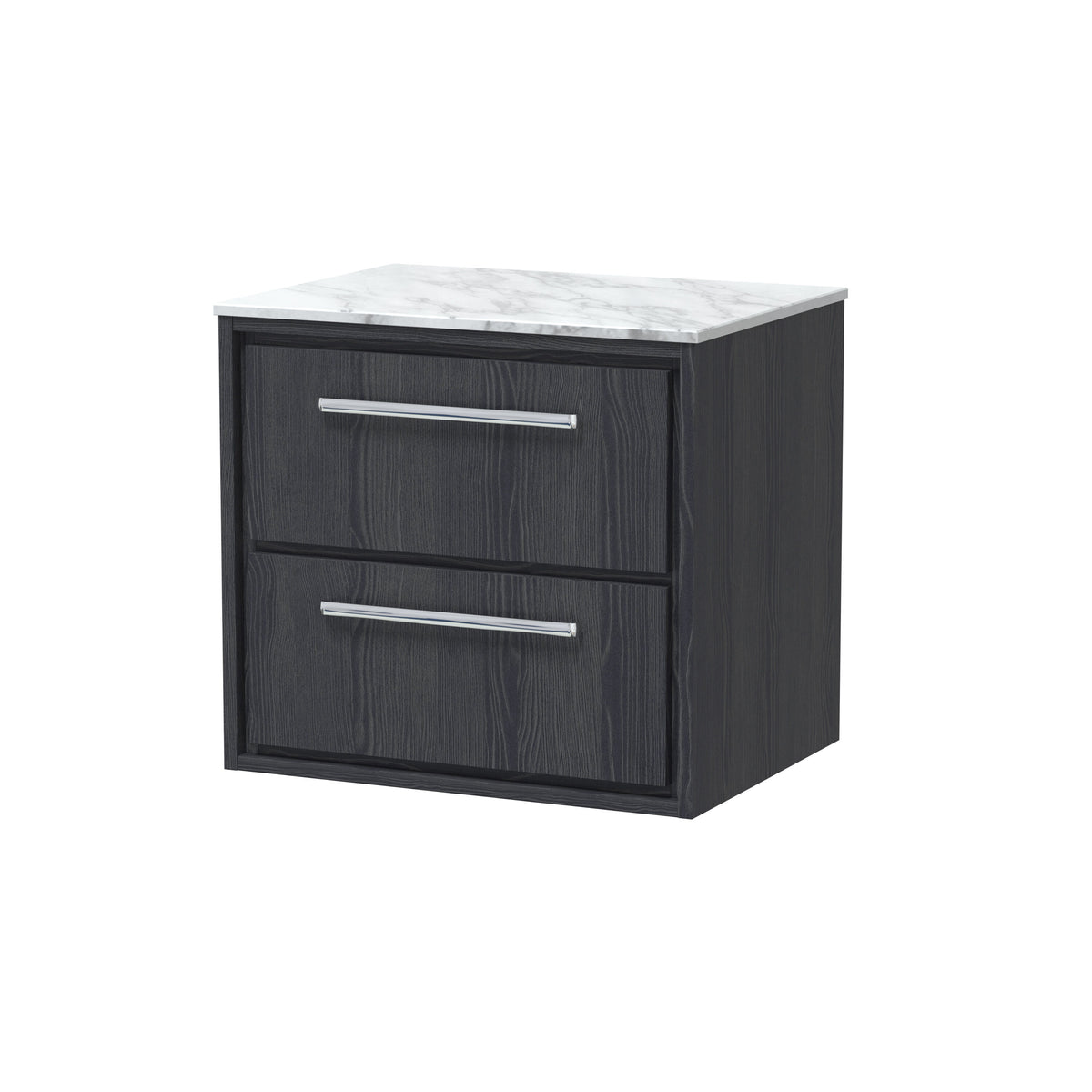 Hudson Reed Lille 600mm 2 Drawer Wall Hung Vanity With Carrara Marble Worktop