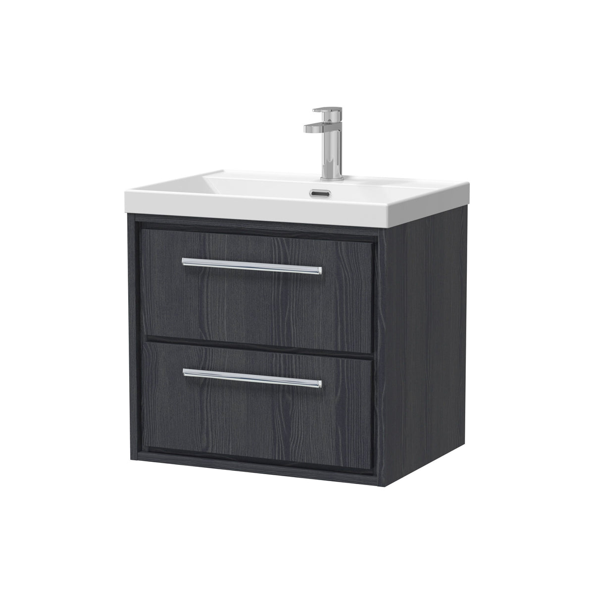 Hudson Reed Lille 600mm 2 Drawer Wall Hung Vanity Unit With 1 Tap Hole Basin