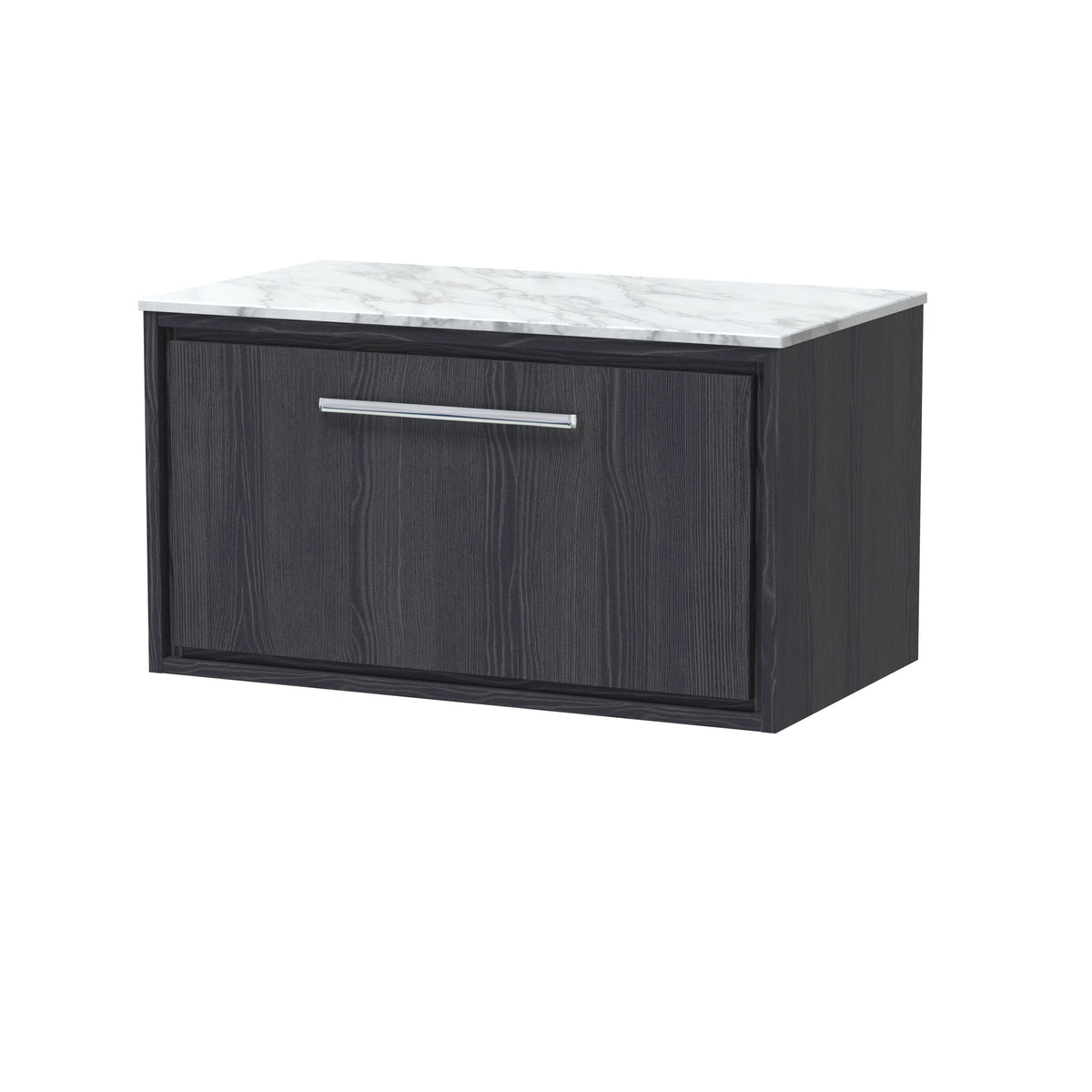 Hudson Reed Lille 800mm 1 Drawer Wall Hung Vanity Unit With Carrara Marble Worktop