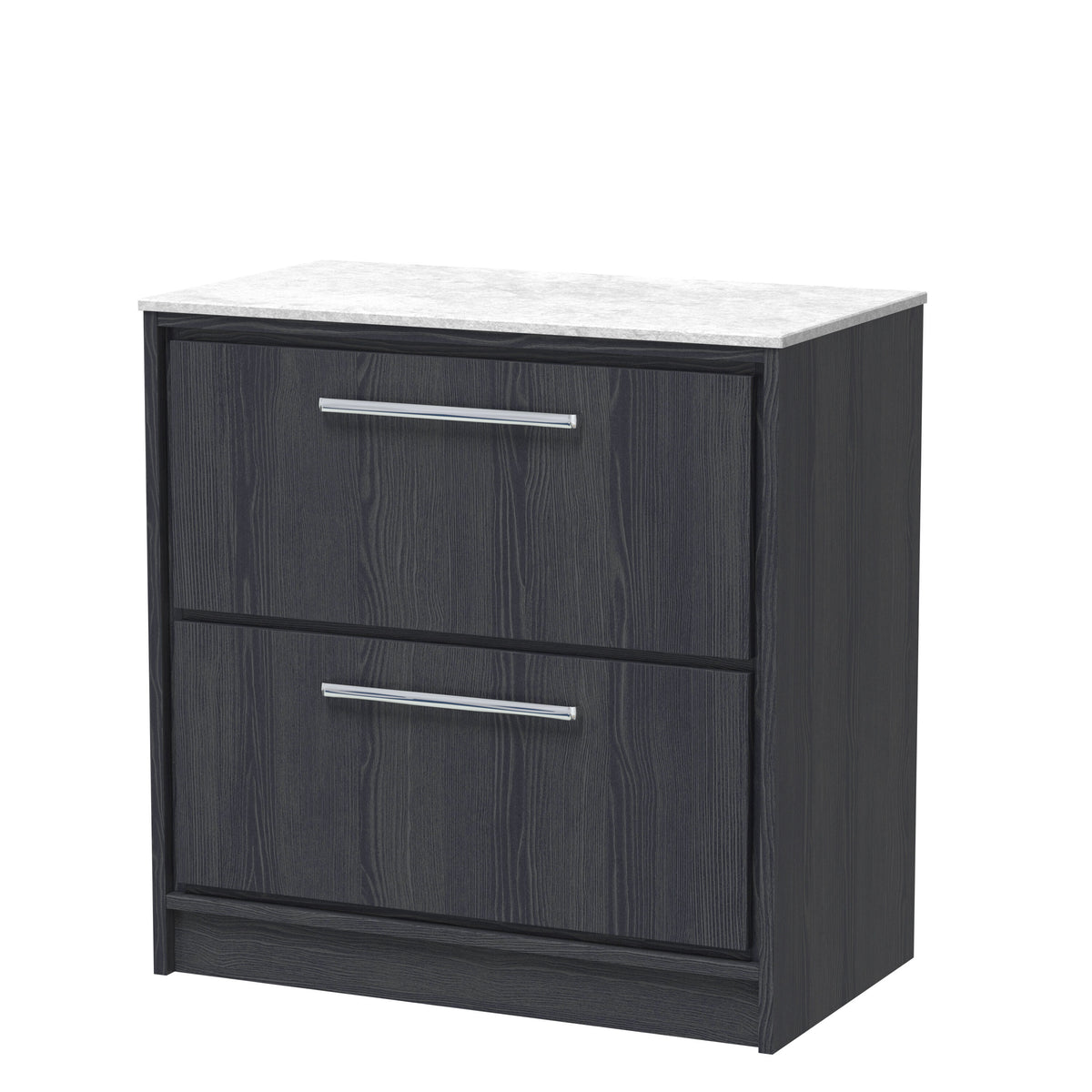 Hudson Reed Lille 810mm 2 Drawer Floor Standing Vanity Unit With White Marble Worktop