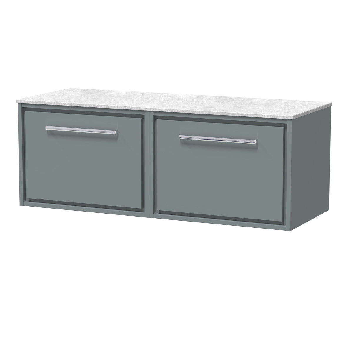 Hudson Reed Lille 1200mm 1 Drawer Wall Hung Vanity Unit With White Marble Worktop