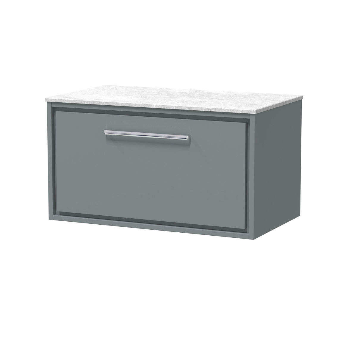 Hudson Reed Lille 800mm 1 Drawer Wall Hung Vanity Unit With White Marble Worktop
