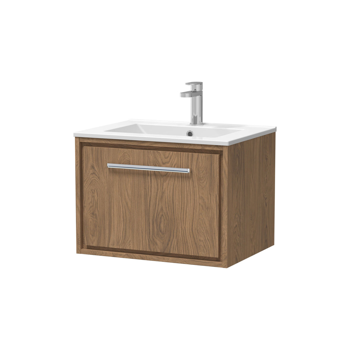 Hudson Reed Lille 600mm 1 Drawer Wall Hung Vanity Unit With 1 Tap Hole Basin