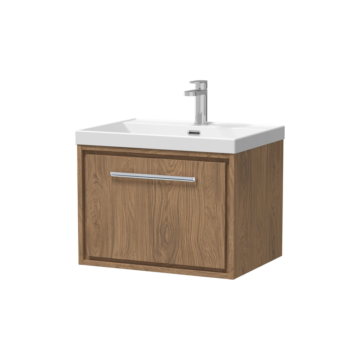Hudson Reed Lille 600mm 1 Drawer Wall Hung Vanity Unit With 1 Tap Hole Basin