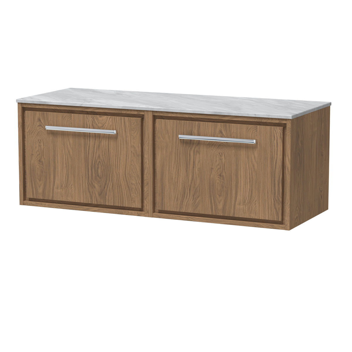 Hudson Reed Lille 1200mm 1 Drawer Wall Hung Vanity With Grey Marble Worktop