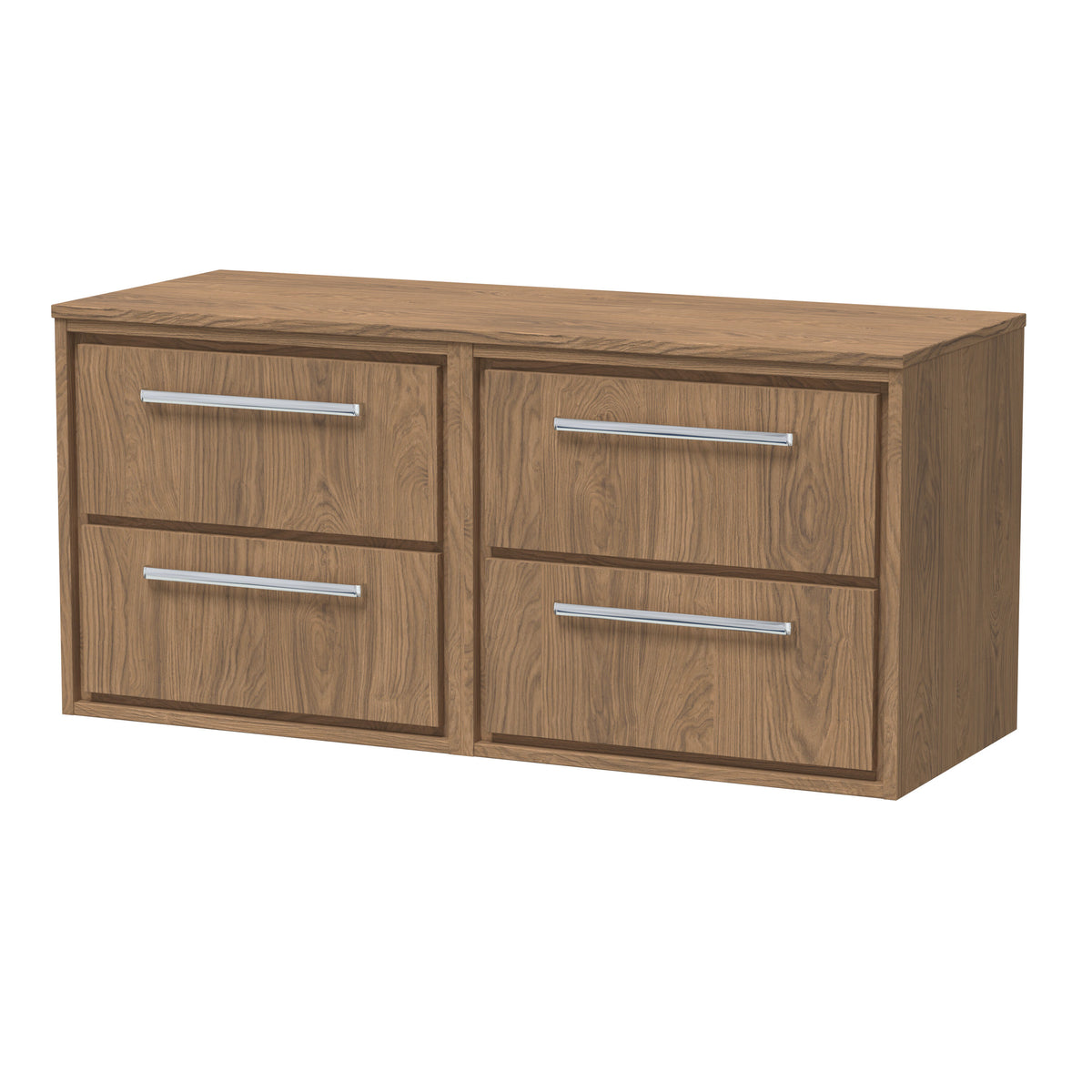 Hudson Reed Lille 1200mm 4 Drawer Wall Hung Vanity Unit With Co-ordinating Worktop