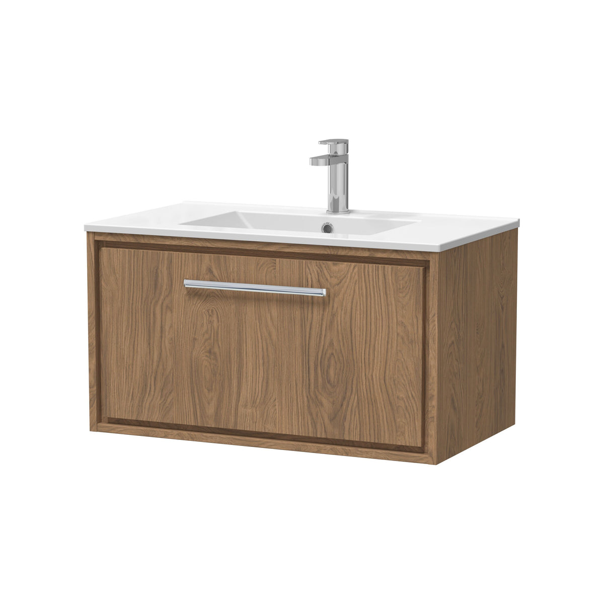 Hudson Reed Lille 800mm 1 Drawer Wall Hung Vanity Unit With 1 Tap Hole Basin