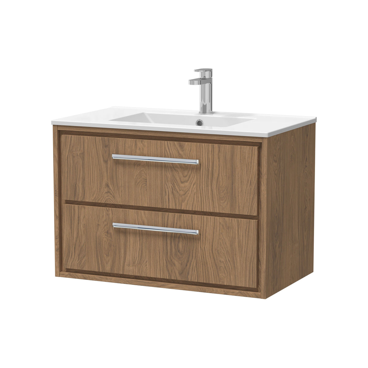Hudson Reed Lille 800mm 2 Drawer Wall Hung Vanity Unit With 1 Tap Hole Basin