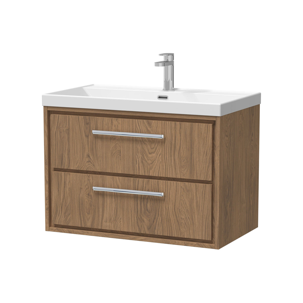 Hudson Reed Lille 800mm 2 Drawer Wall Hung Vanity Unit With 1 Tap Hole Basin