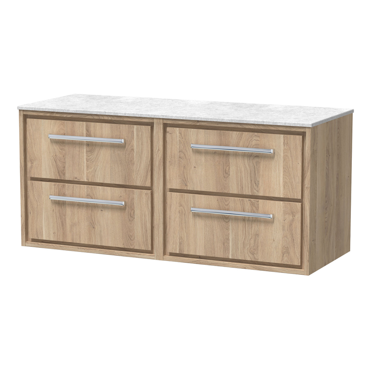 Hudson Reed Lille 610mm 4 Drawer Wall Hung Vanity With White Marble Worktop