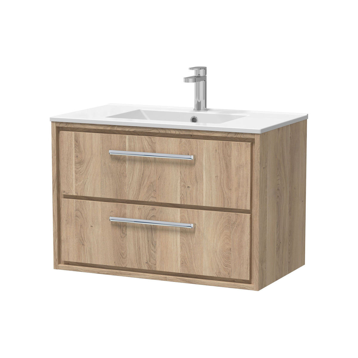 Hudson Reed Lille 800mm 2 Drawer Wall Hung Vanity Unit With 1 Tap Hole Basin