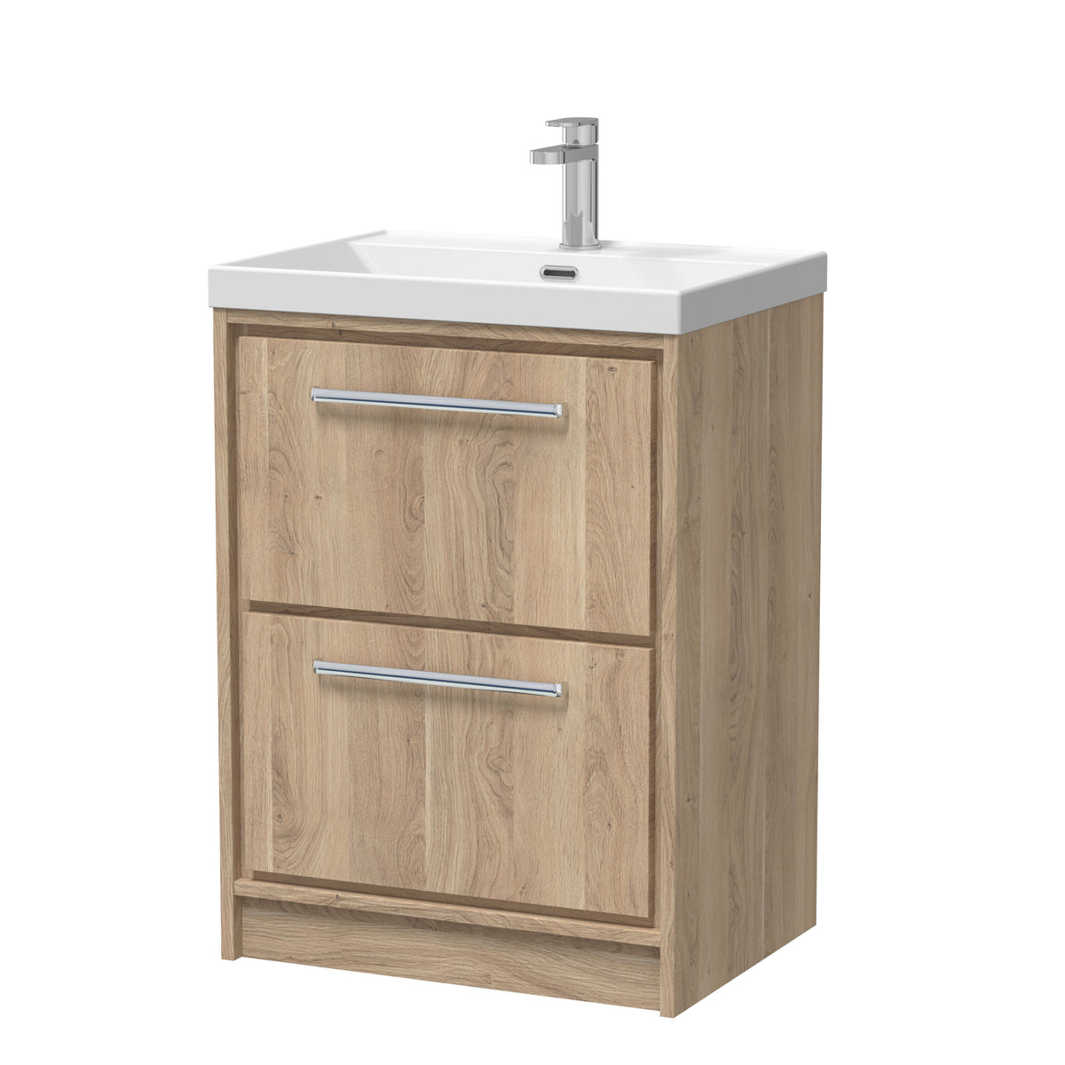 Hudson Reed Lille 600mm 2 Drawer Floor Standing Vanity Unit With 1 Tap Hole Basin