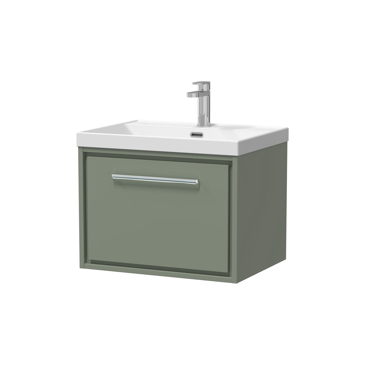 Hudson Reed Lille 600mm 1 Drawer Wall Hung Vanity Unit With 1 Tap Hole Basin