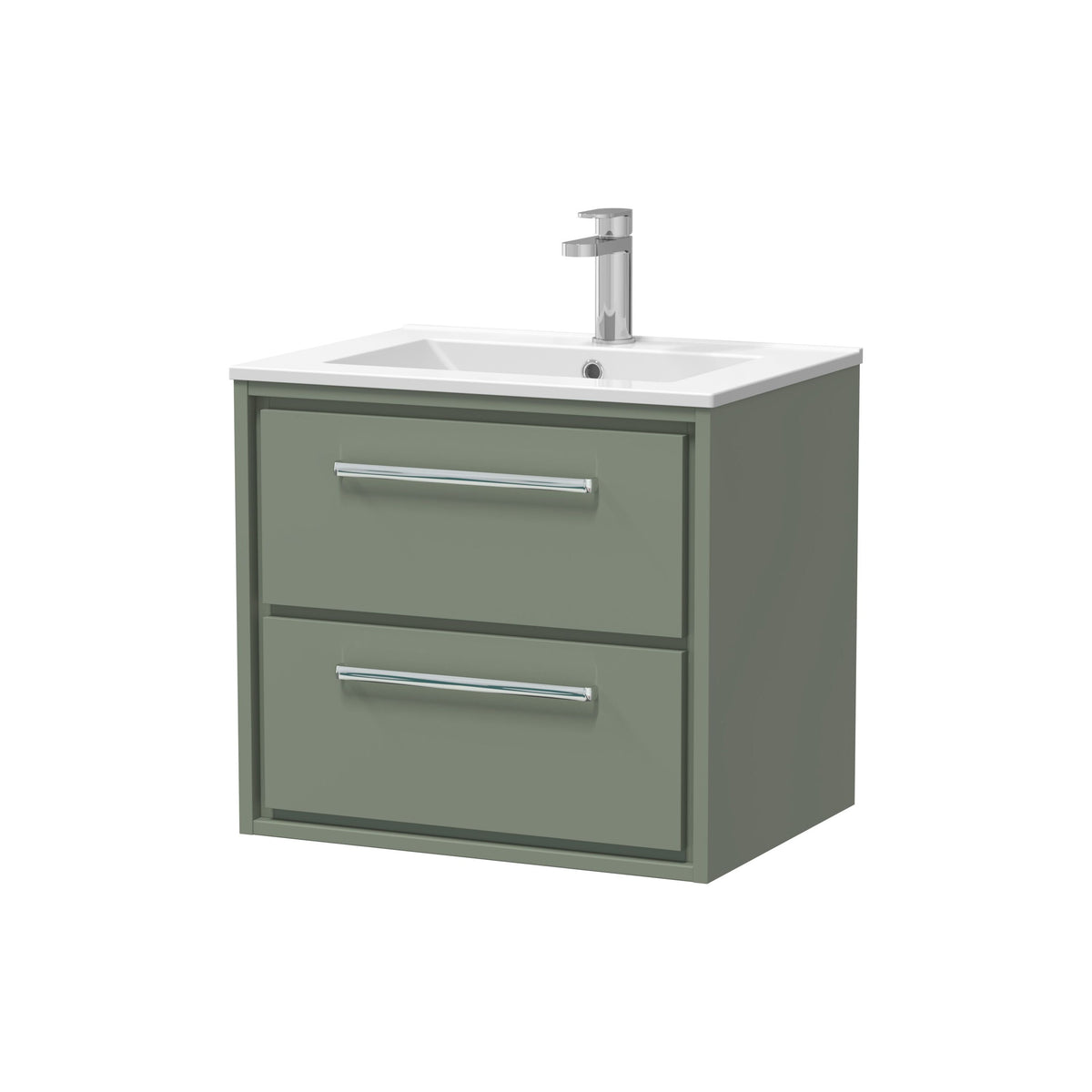 Hudson Reed Lille 600mm 2 Drawer Wall Hung Vanity Unit With 1 Tap Hole Basin