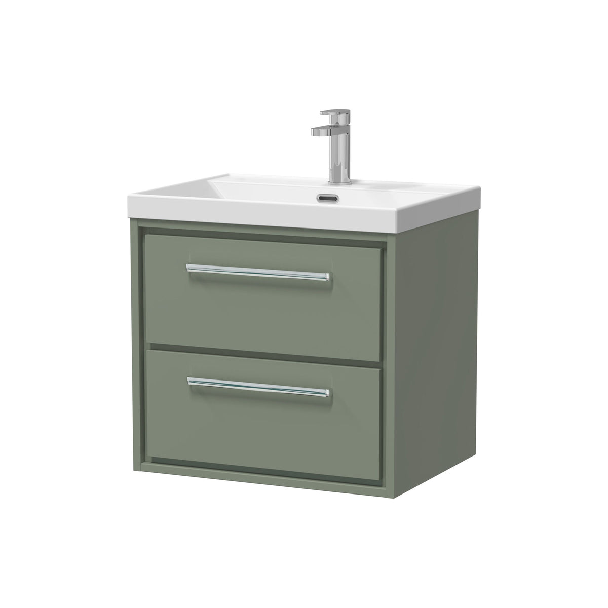 Hudson Reed Lille 600mm 2 Drawer Wall Hung Vanity Unit With 1 Tap Hole Basin