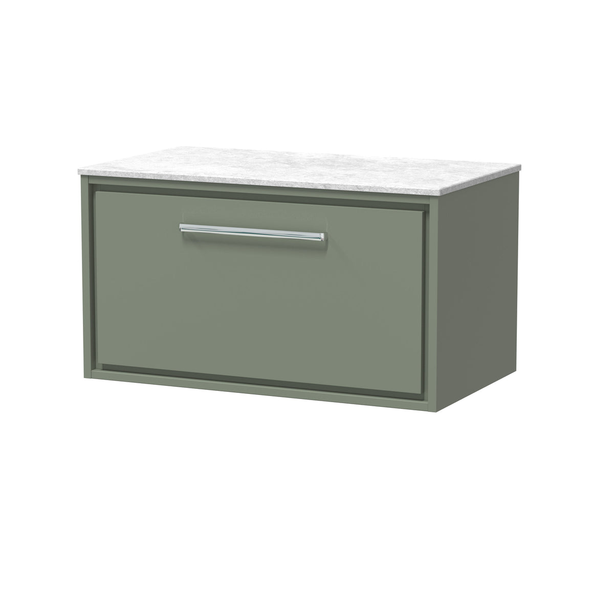 Hudson Reed Lille 800mm 1 Drawer Wall Hung Vanity Unit With White Marble Worktop