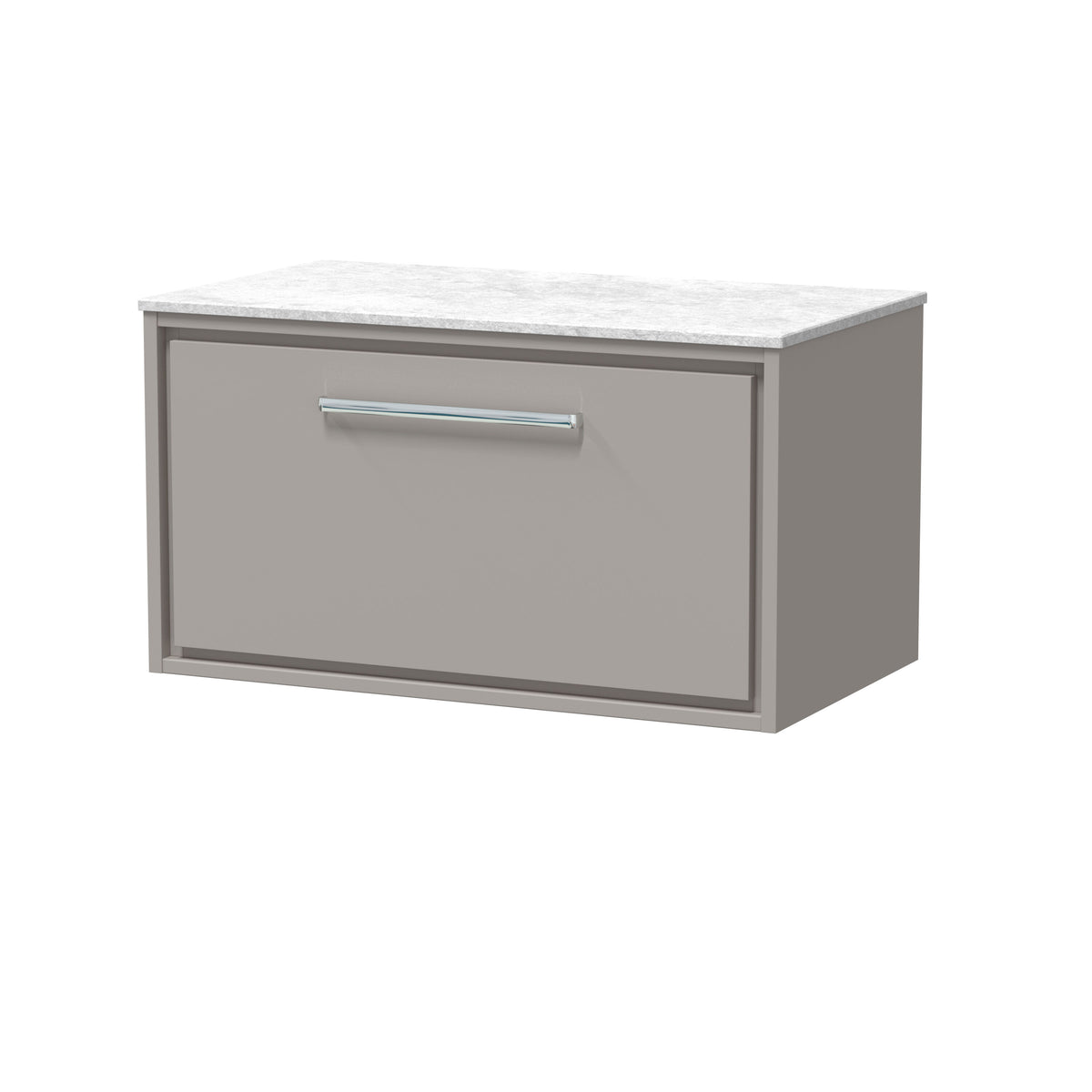 Hudson Reed Lille 800mm 1 Drawer Wall Hung Vanity Unit With White Marble Worktop