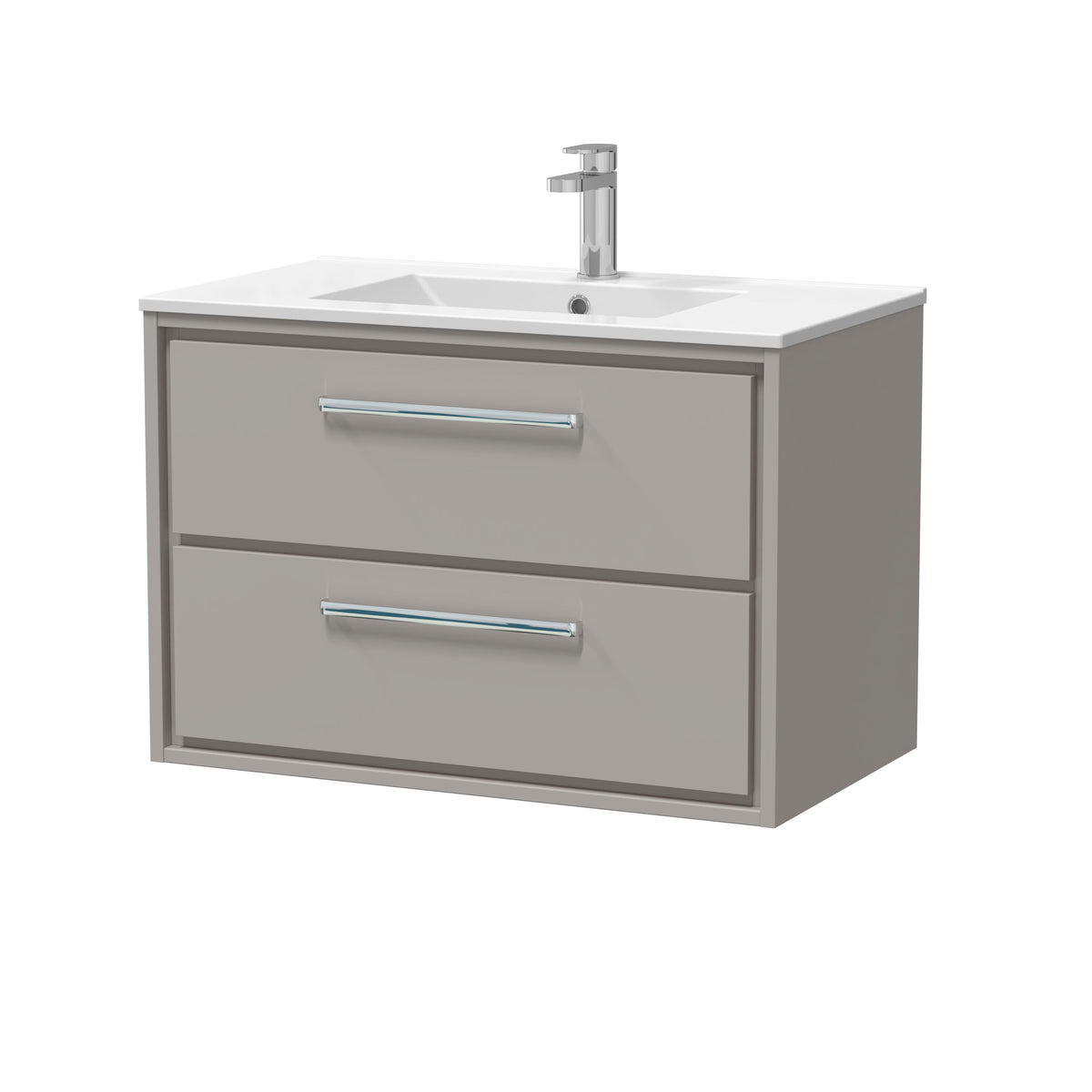 Hudson Reed Lille 800mm 2 Drawer Wall Hung Vanity Unit With 1 Tap Hole Basin