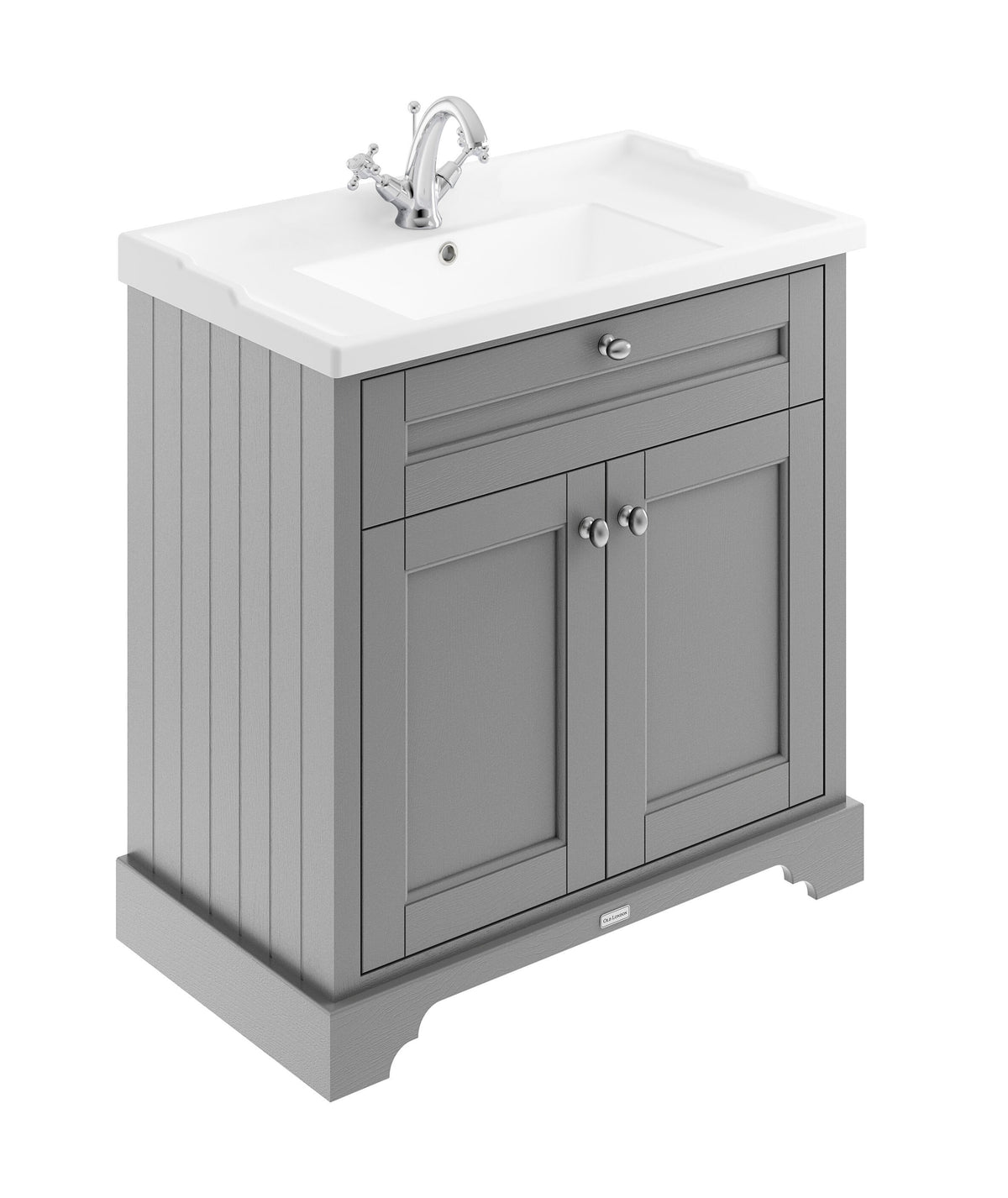 Old London 800mm 2 Door Floor Standing Cabinet With 1 Tap Hole Basin