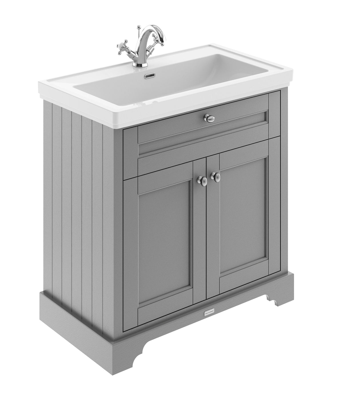 Old London 800mm 2 Door Floor Standing Vanity Unit With 1 Tap Hole Basin
