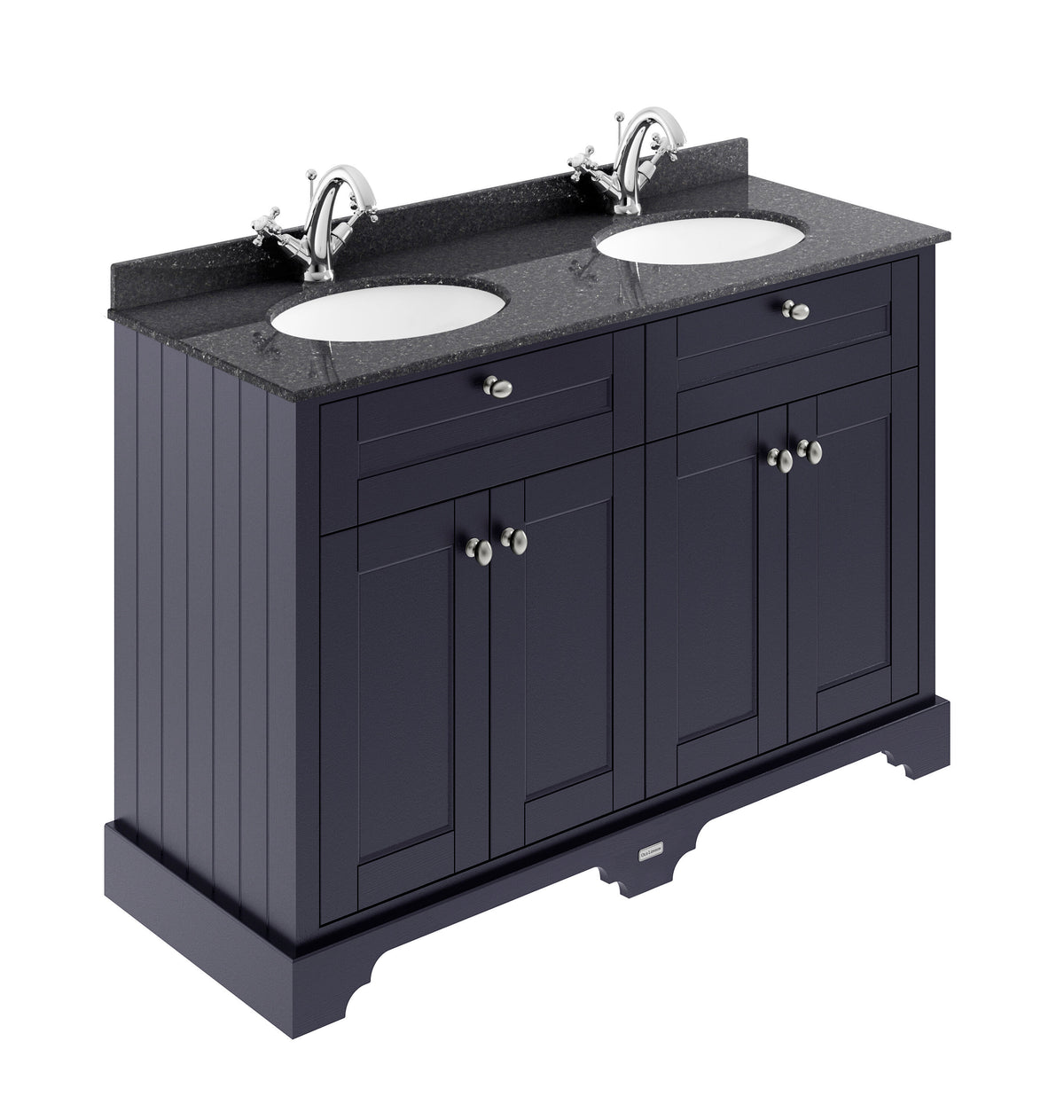 Old London 1200mm 4 Door Floor Standing Cabinet With Black Marble Basin