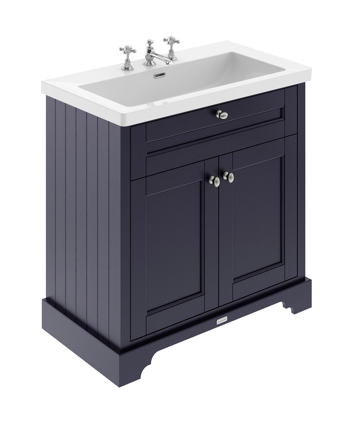 Old London 800mm 2 Door Floor Standing Vanity Unit With 3 Tap Holes Fireclay Basin