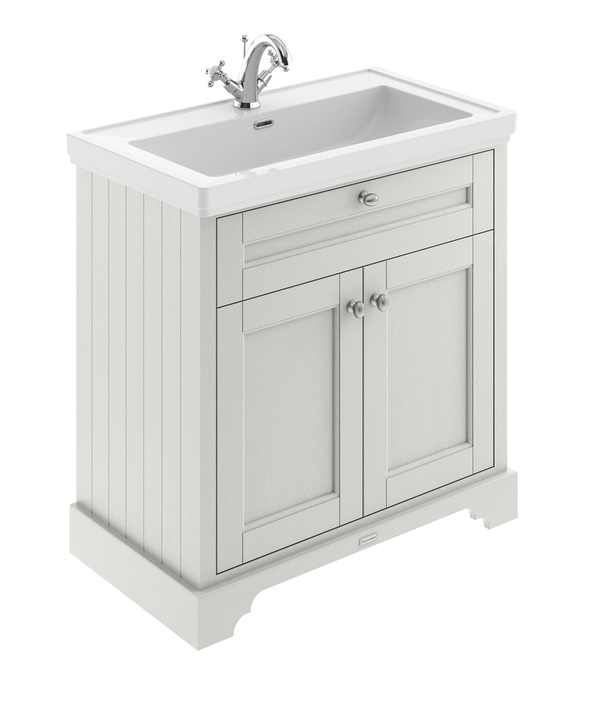 Old London 800mm 2 Door Floor Standing Vanity Unit With 1 Tap Hole Basin