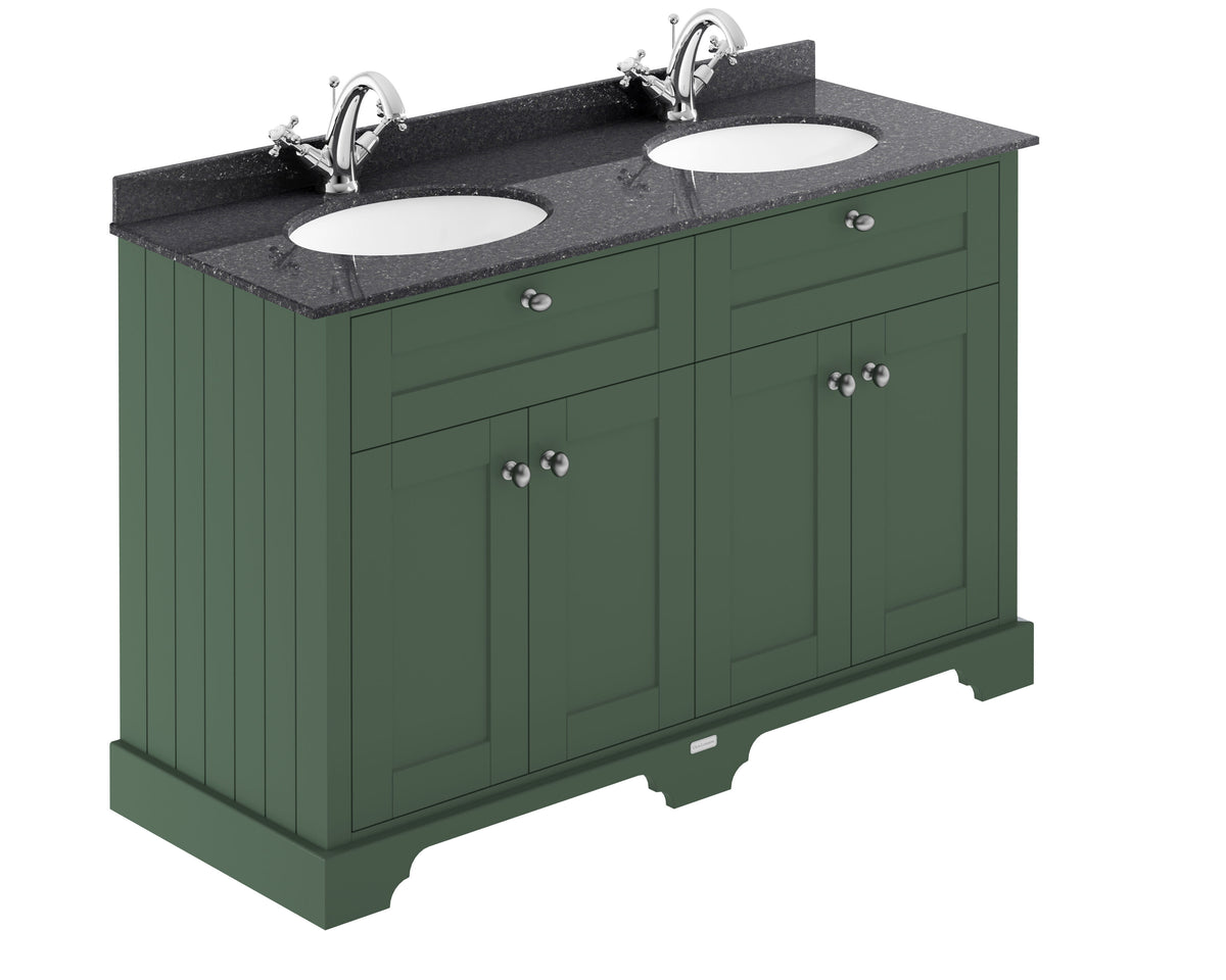 Old London 1200mm 4 Door Floor Standing Cabinet With Black Marble Basin