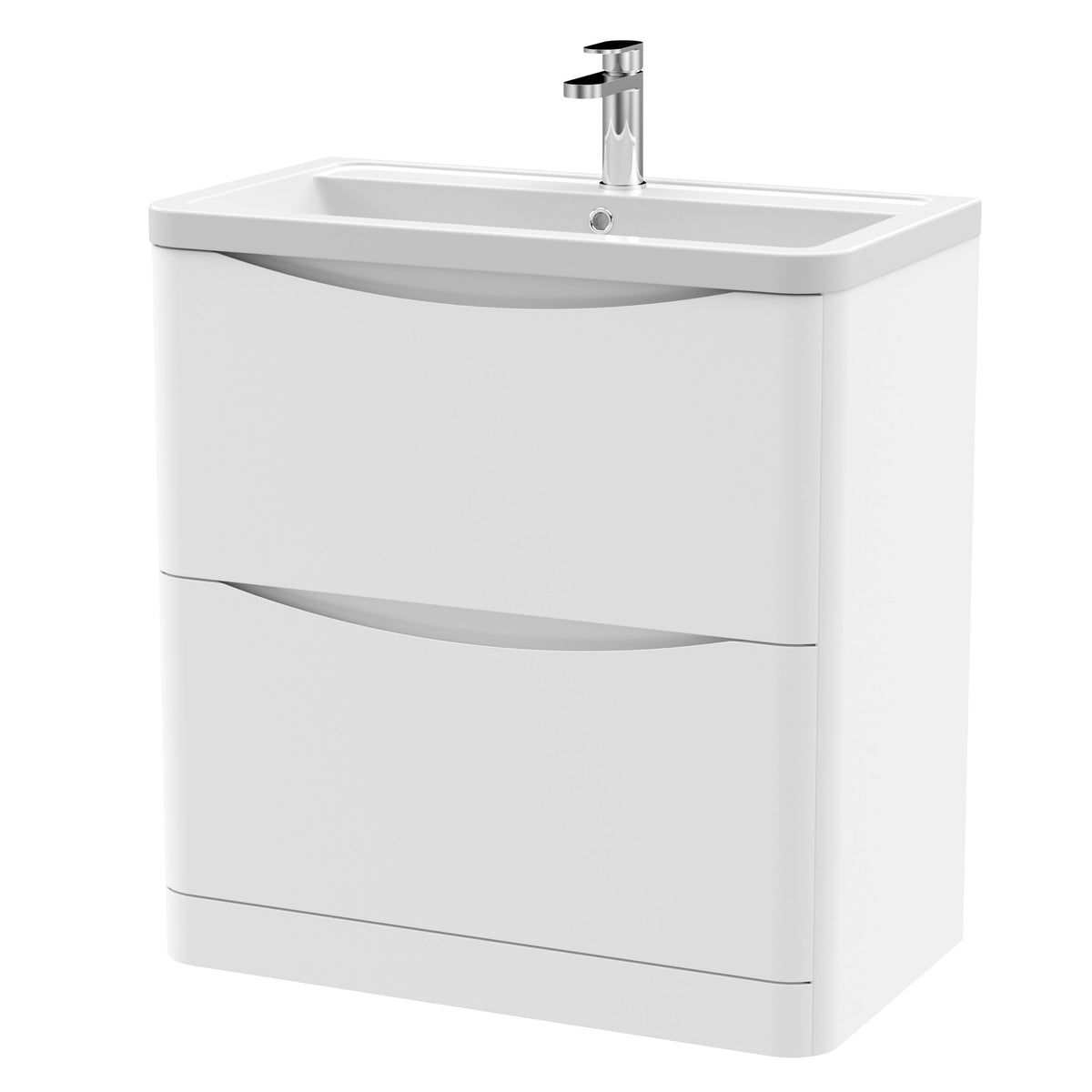 Nuie Lunar 800mm 2 Drawer Floor Standing Vanity Unit With Basin