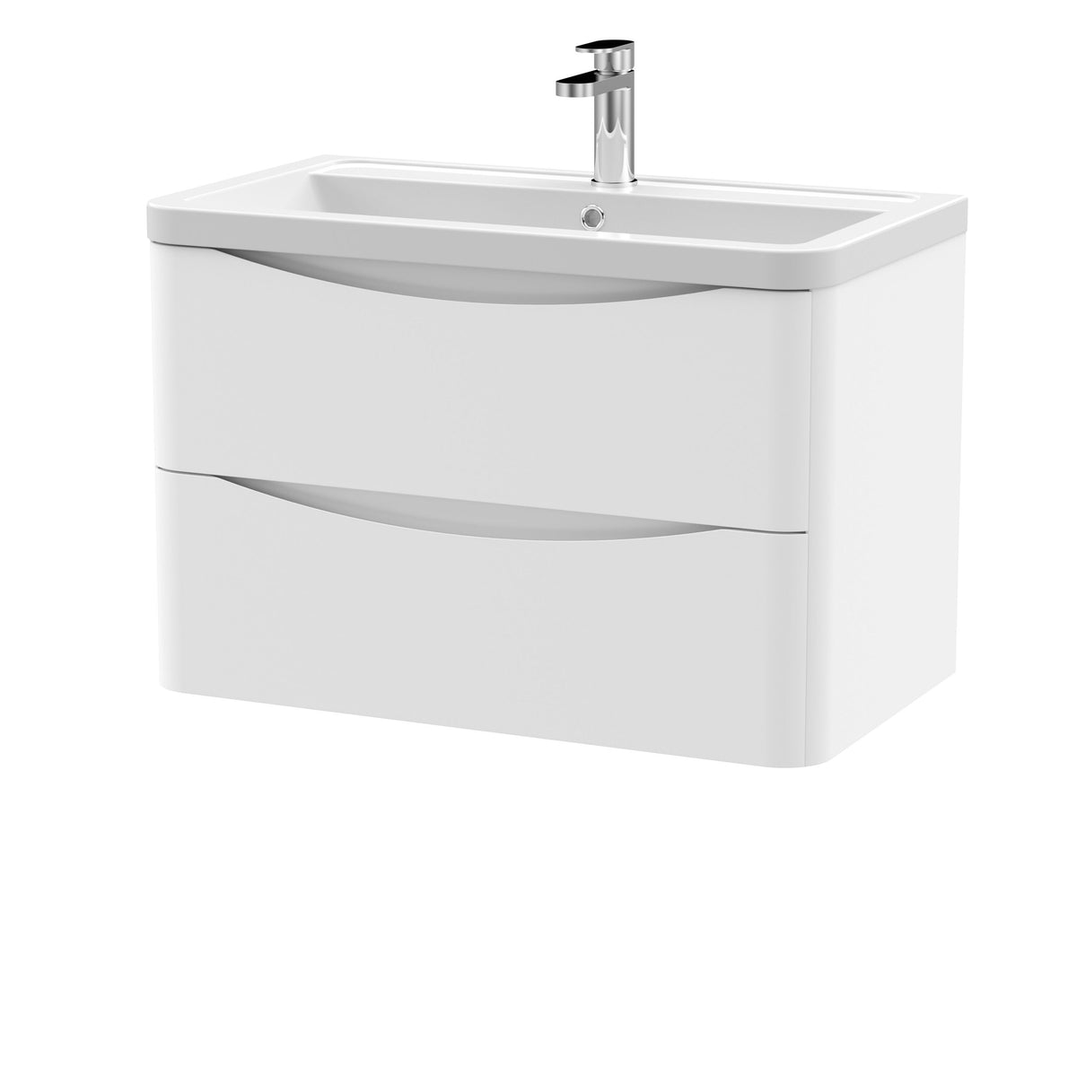 Nuie Lunar 800mm 2 Drawer Wall Hung Vanity Unit With Basin
