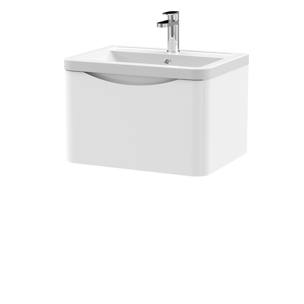 Nuie Lunar 600mm 1 Drawer Wall Hung Vanity Unit With Basin