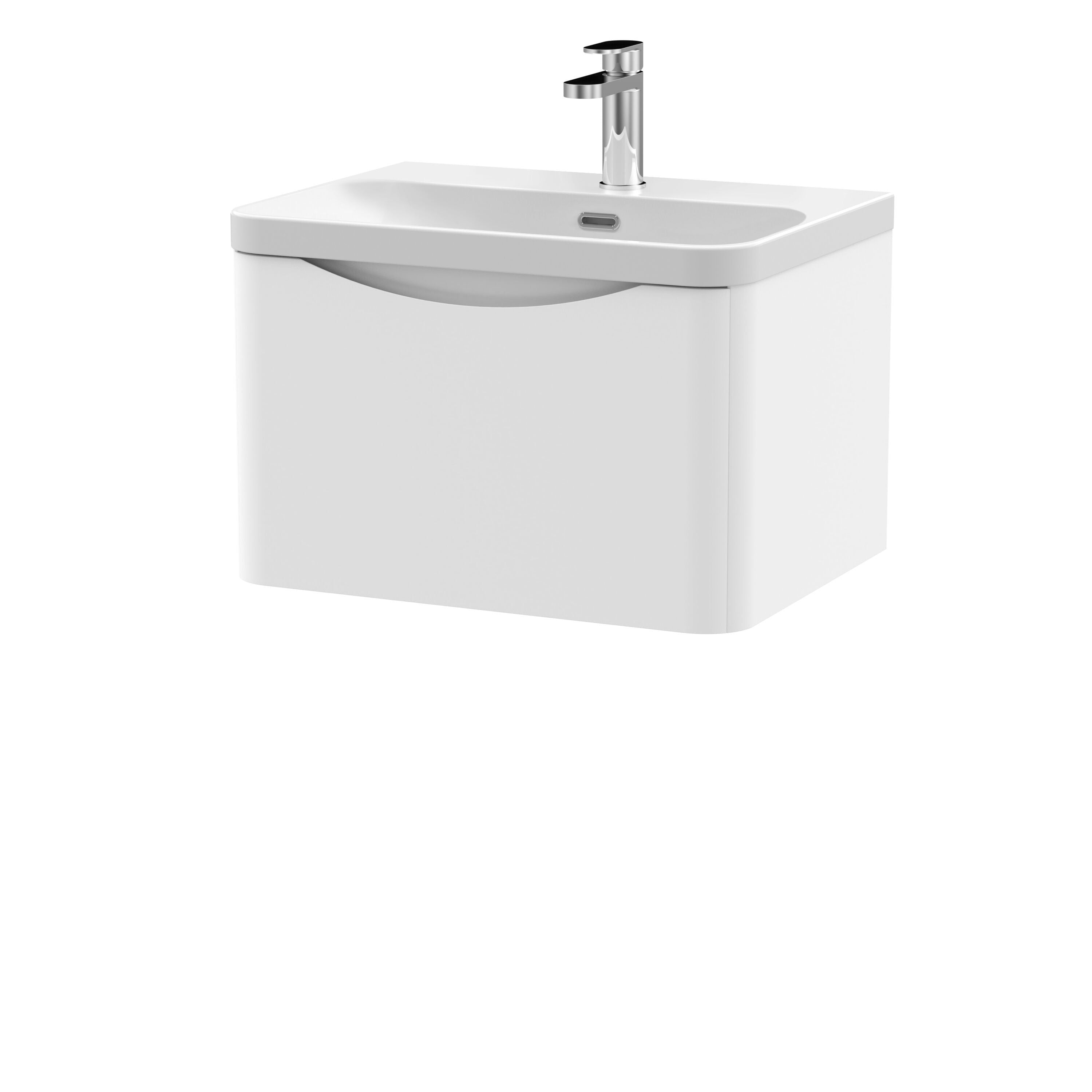 Nuie Lunar 600mm 1 Drawer Wall Hung Vanity Unit With Thin Edge Basin