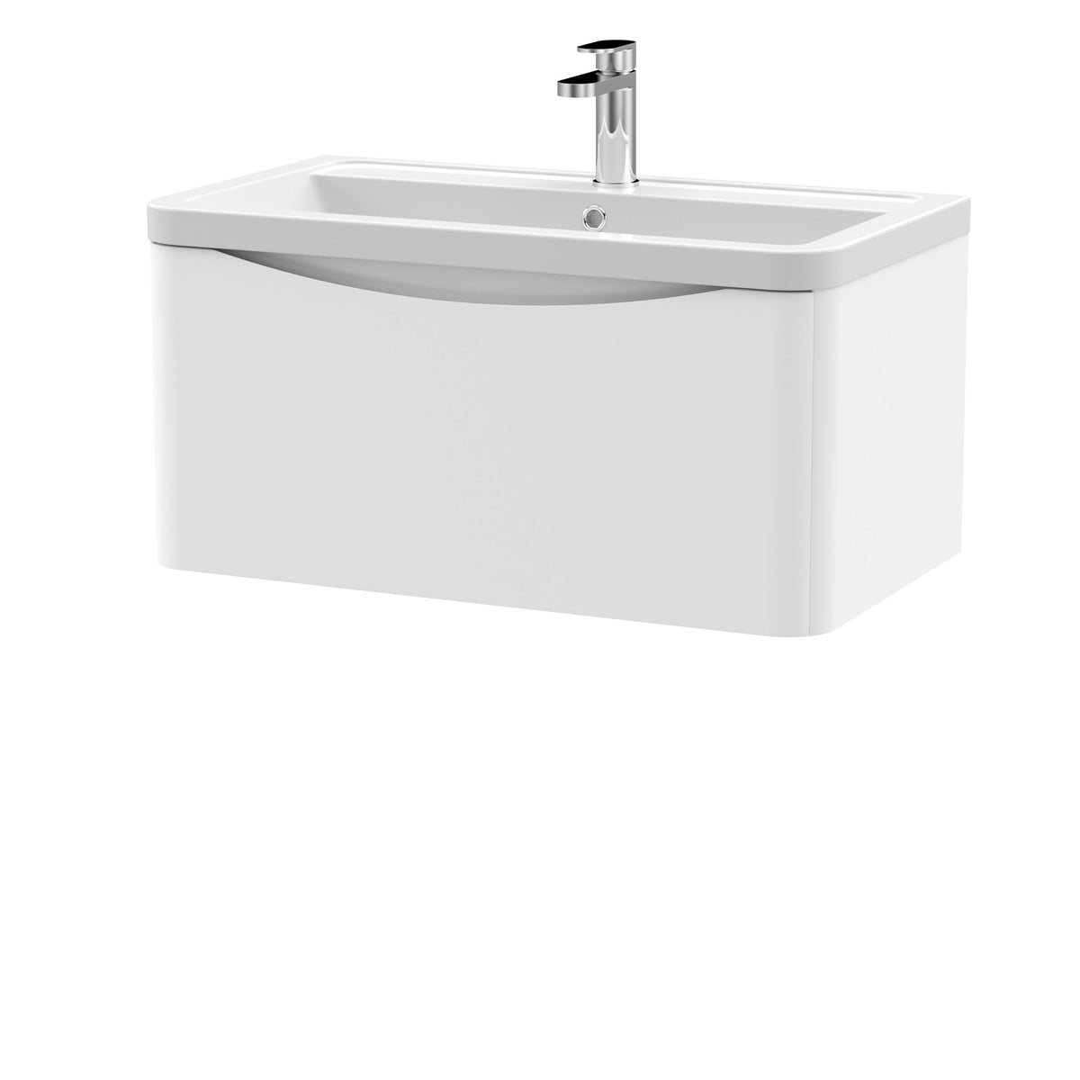 Nuie Lunar 800mm 1 Drawer Wall Hung Vanity Unit With Basin