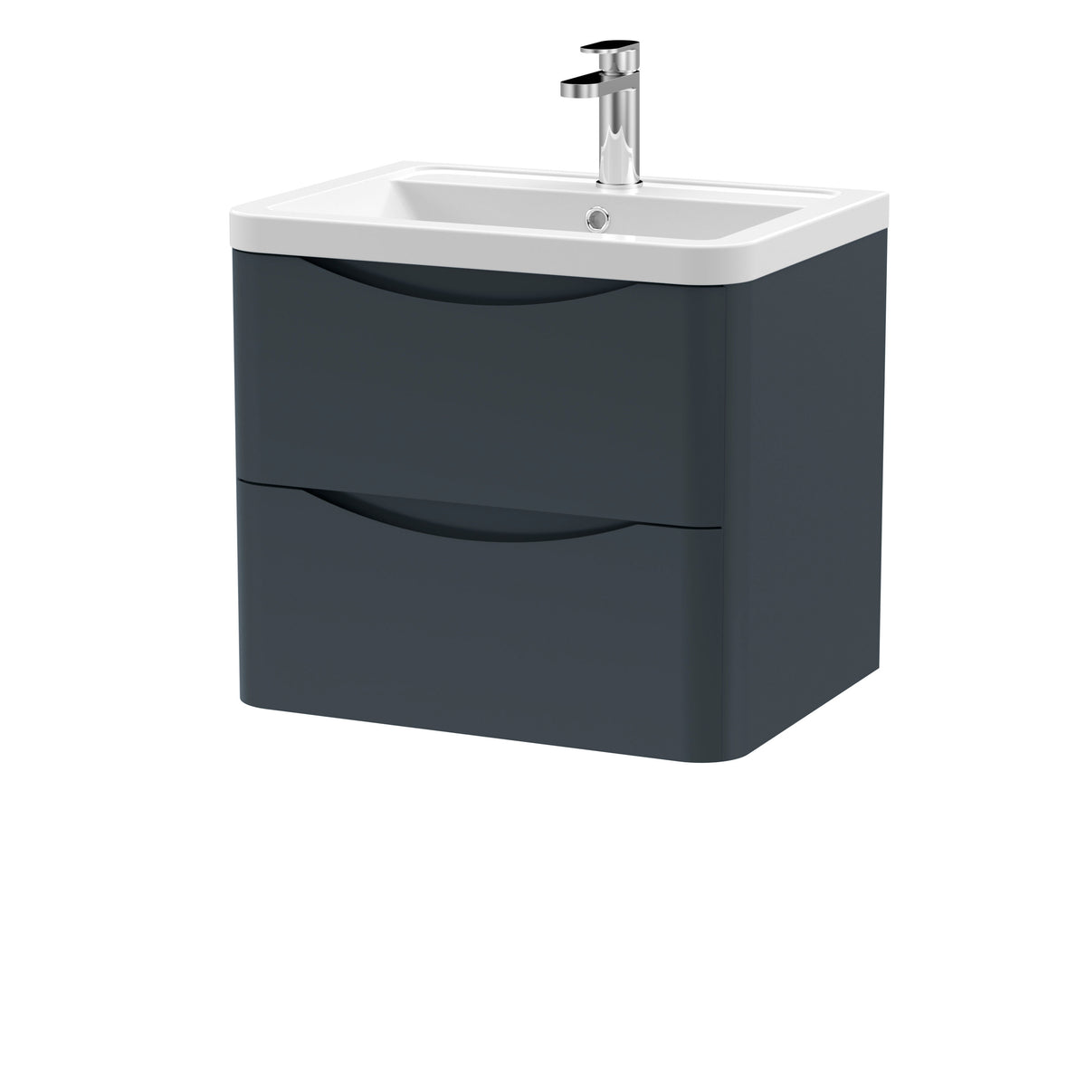 Nuie Lunar 600mm 2 Drawer Wall Hung Vanity Unit With Basin