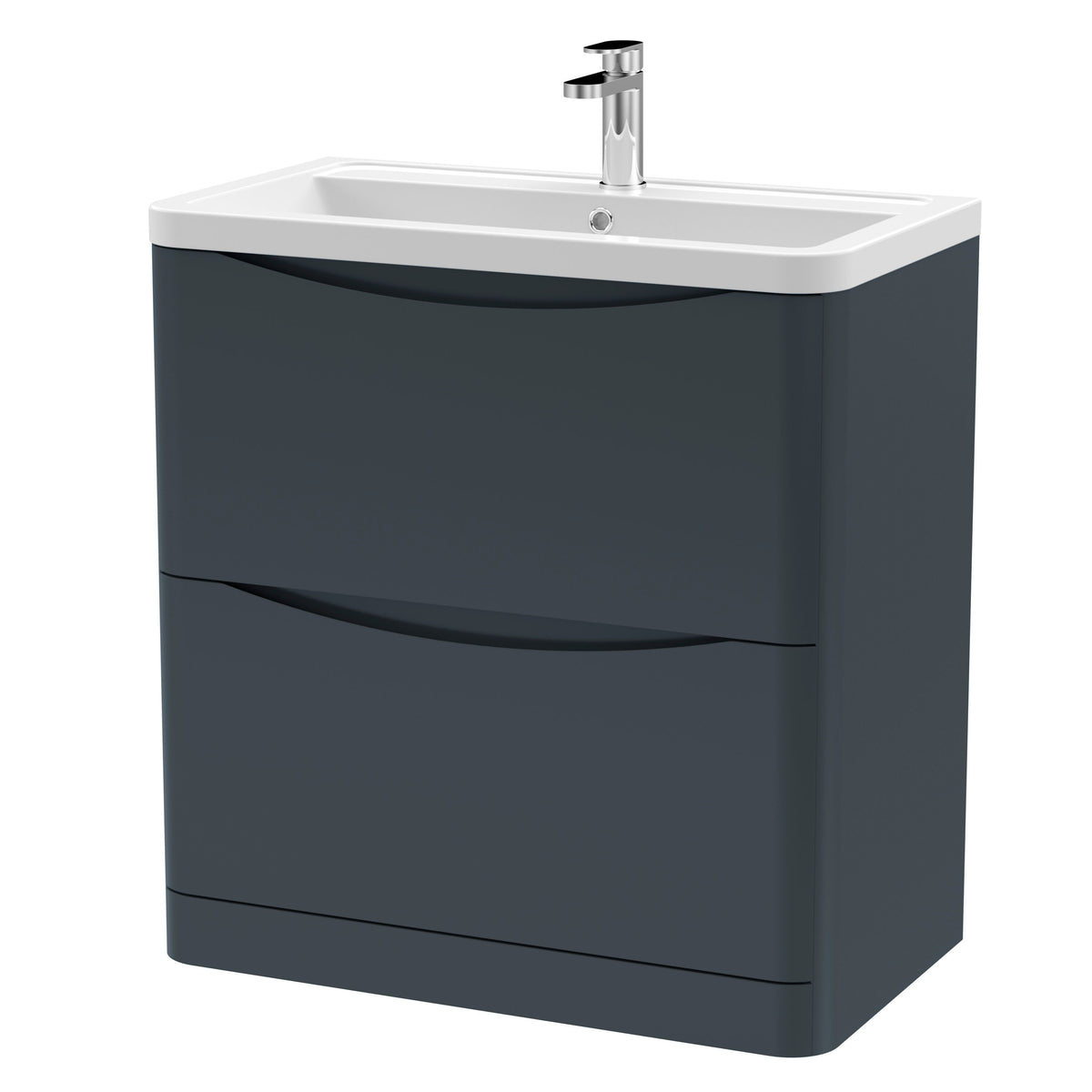 Nuie Lunar 800mm 2 Drawer Floor Standing Vanity Unit With Basin