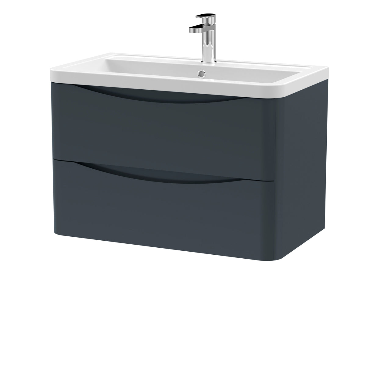 Nuie Lunar 800mm 2 Drawer Wall Hung Vanity Unit With Basin